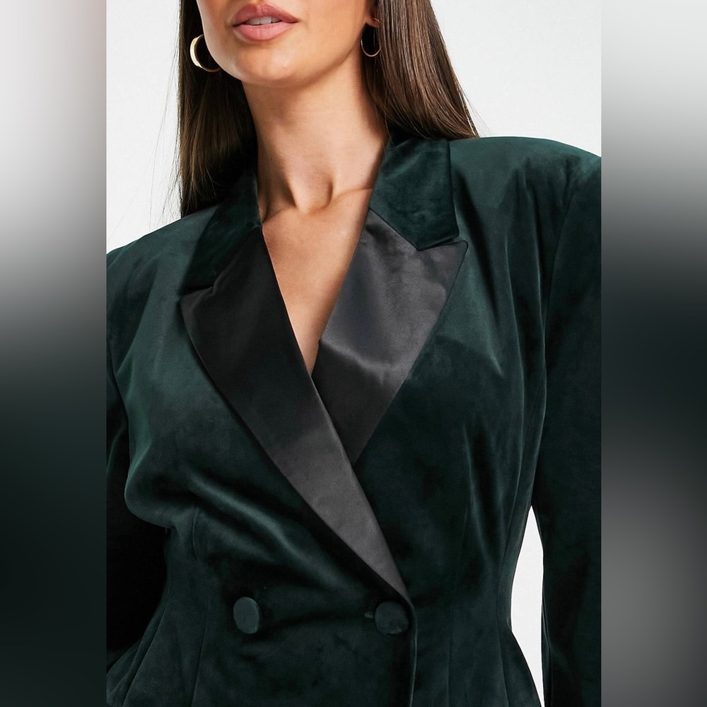 ASOS NWOT Green Velvet Fitted Blazer